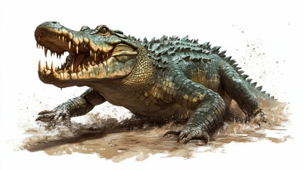 Fototapeta premium Cocodrilo. Majestic Crocodile, Gator in Its Natural Habitat