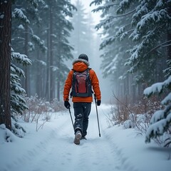 skier in the mountains