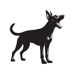 Minimalist German Pinscher Vector - German Pinscher Silhouette - Illustration of German Pinscher.