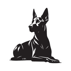 Minimalist German Pinscher Vector - German Pinscher Silhouette - Illustration of German Pinscher.