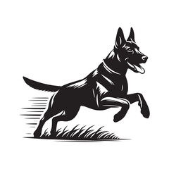 Minimalist German Pinscher Vector - German Pinscher Silhouette - Illustration of German Pinscher.