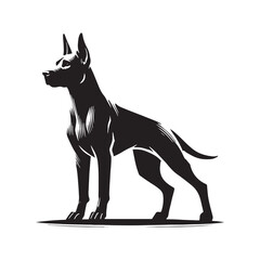 Minimalist German Pinscher Vector - German Pinscher Silhouette - Illustration of German Pinscher.
