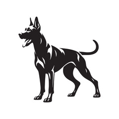 Minimalist German Pinscher Vector - German Pinscher Silhouette - Illustration of German Pinscher.