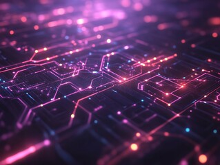 Obraz premium AI abstract neon matrix glowing symbols sci-fi texture --ar 4:3