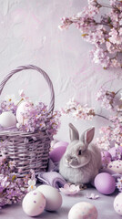 create a pastel purple colored wallpaper background for the month of April 