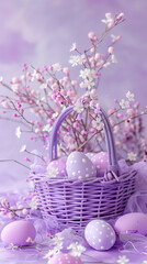 create a pastel purple colored wallpaper background for the month of April 