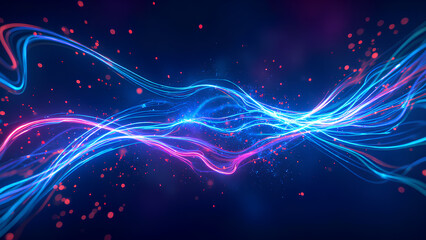 Futuristic glowing blue abstract background with dynamic lines and light patterns