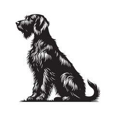 German Wirehaired Pointer Silhouette - Minimalist German Wirehaired Pointer Vector - German Wirehaired Pointer Illustration.