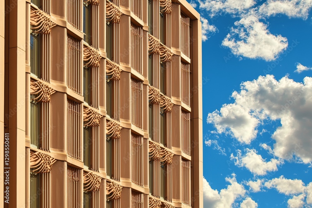 Aufkleber a modern architectural structure with sleek styling forms the frontage of a commercial building unde