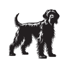 German Wirehaired Pointer Silhouette - Minimalist German Wirehaired Pointer Vector - German Wirehaired Pointer Illustration.