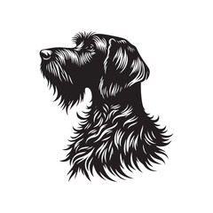 German Wirehaired Pointer Silhouette - Minimalist German Wirehaired Pointer Vector - German Wirehaired Pointer Illustration.
