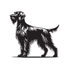 German Wirehaired Pointer Silhouette - Minimalist German Wirehaired Pointer Vector - German Wirehaired Pointer Illustration.