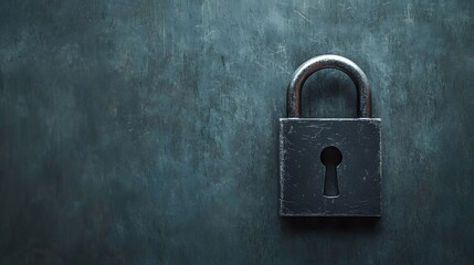 Fototapeta premium Security lock on dark background conceptual image studio setting minimalist view privacy and protection theme