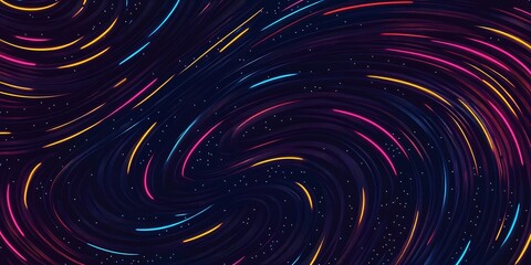 Obraz premium neon fractal spirals tech abstract background --ar 2:1