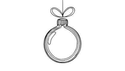Continuous one single minimal line drawing christmas light 