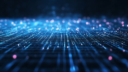 3D cyber grid glowing reflections high-tech background --ar 16:9