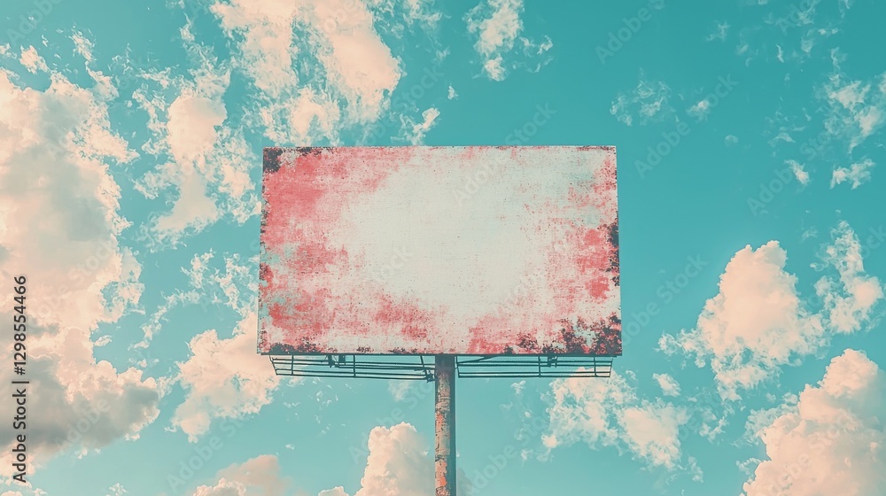 Aufkleber a cloudy afternoon sky provides the setting for a blank, large format sign that can be used as a des