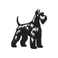 Giant Schnauzer Vector Silhouette - Giant Schnauzer Dog Design - Giant Schnauzer Dog Illustration.