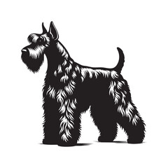 Giant Schnauzer Vector Silhouette - Giant Schnauzer Dog Design - Giant Schnauzer Dog Illustration.