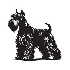 Giant Schnauzer Vector Silhouette - Giant Schnauzer Dog Design - Giant Schnauzer Dog Illustration.