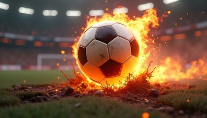 Burning ball Crashing into Collapsing Ground