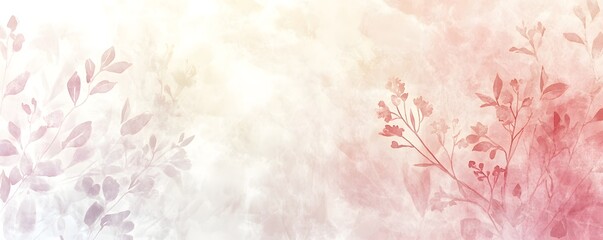 Watercolor painting displays delicate leaves and flowers with soft colors