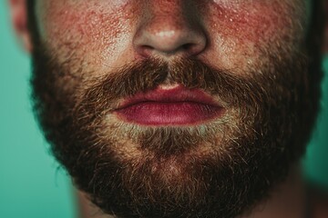 Obraz premium A closeup of a young transgender woman set against a colorful background