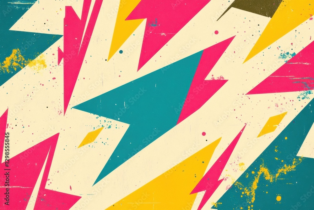Poster vibrant geometric pattern with bold colors and dynamic shapes in an abstract design. generative ai