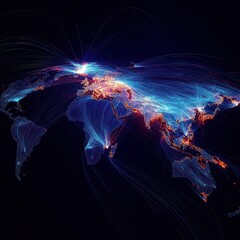 global internet network, seamless connectivity, data flow through modern digital systems 