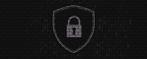 Cyber security  concept  with lock and other elements of protection your data