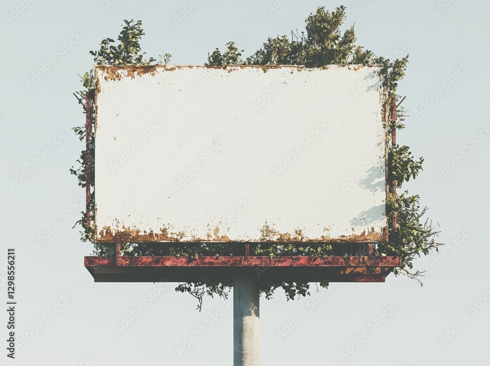 Poster a white background serves as the setting for a 3d rendering of an empty billboard in isolation