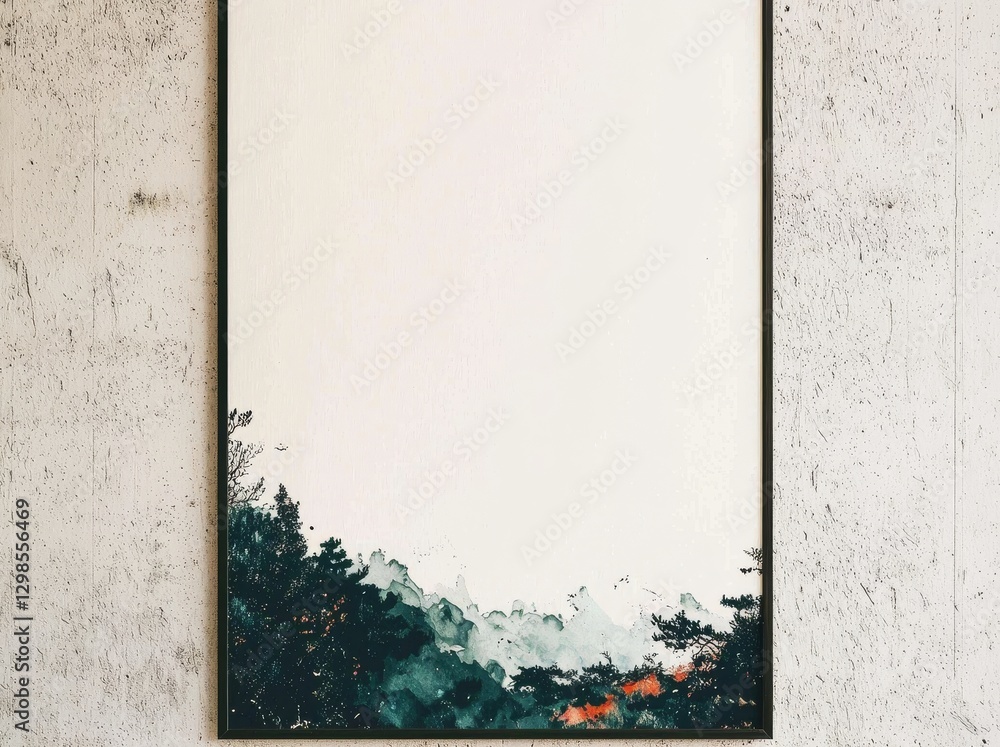 Poster a realistic mockup of a photo frame is available, featuring a large portrait-oriented a3 or a4 metal