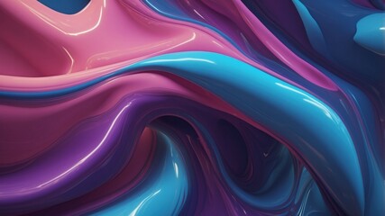 Fototapeta premium Vibrant waves of color undulate in a blend of pink, purple, and blue with selective focus and a beautifully blurred background