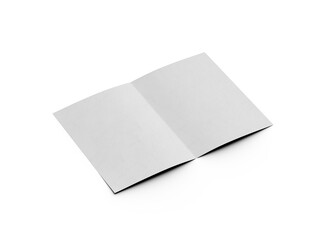 3d rendered image of an A4 sheet with a parallel bend in the center isolated on a transparent background