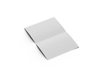 3d rendered image of an A4 sheet with a parallel bend in the center isolated on a transparent background