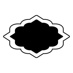 Illustration of Ramadan Frame with Black and White Color Design. Vector Silhouette.