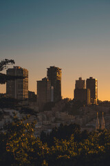 Skyscrapers Cityscape View At The Sunset, San Francisco, USA