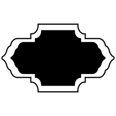 Illustration of Ramadan Frame with Black and White Color Design. Vector Silhouette.