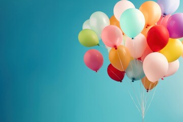 Vibrant colorful balloons anniversary celebration decoration.
