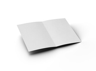 3d rendered image of an A4 sheet with a parallel bend in the center isolated on a transparent background