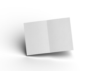 3d rendered image of an A4 sheet with a parallel bend in the center isolated on a transparent background