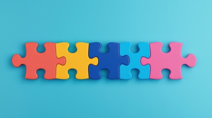 leadership infographics concept. Colorful Puzzle Infographic with Interlocking Pieces Representing Diversity and Connection