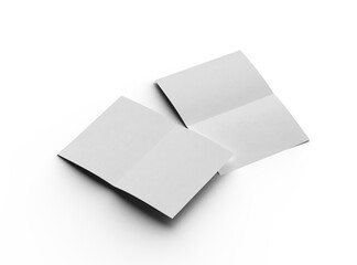 3d rendered image of an A4 sheet with a parallel bend in the center isolated on a transparent background