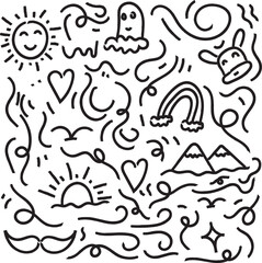 doodle background with black color 
