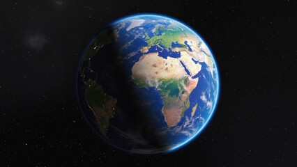 Earth as Viewed from Space with Vibrant Details of Continents and Oceans