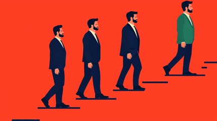 leadership infographics concept. Vector Style Leadership Infographic Showing a Step By Step Business Career Path