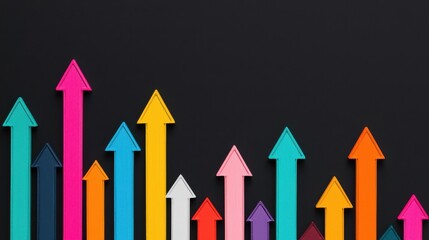leadership infographics concept. Upward Vibrant Infographic with Colorful Arrows Symbolizing Leadership and Growth