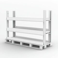 Display Shelf for Retail Promotion. White Pallet Set for Supermarket Business
