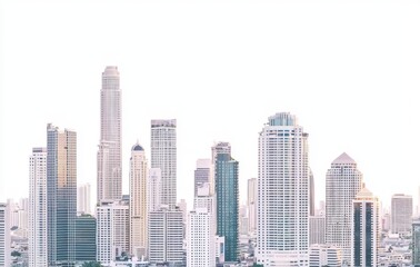 Fototapeta premium Skyscrapers abound in downtown city, forming a landscape that some people consider a landmark of Jakarta, distinguished by its many high and transparent buildings, which are frequently highlighted in