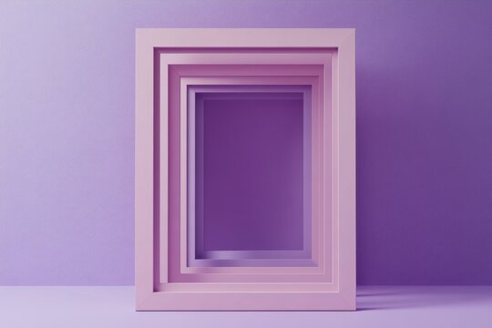 Nested square frames create an illusion of depth in space